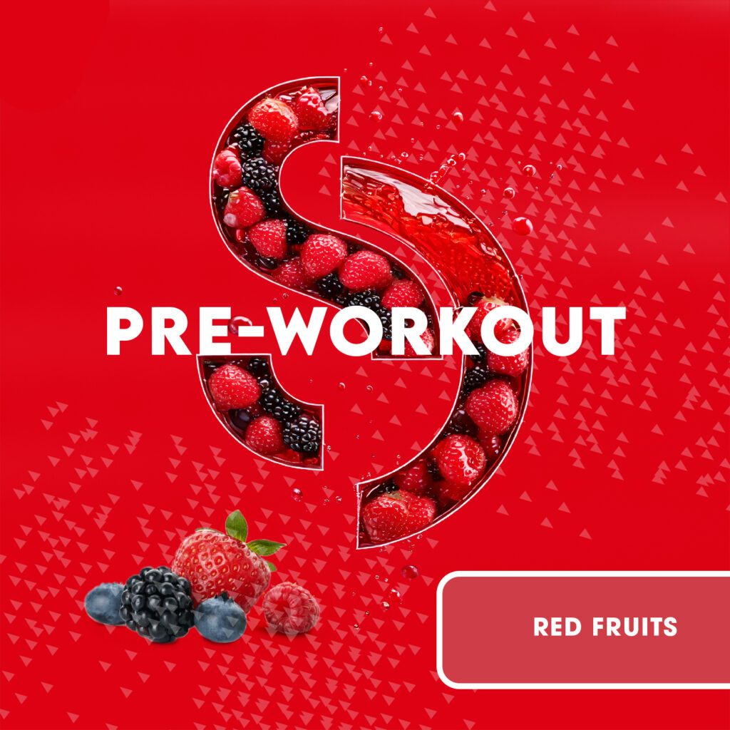 Sport Diet Red Fuel Pré Workout saveur pêche ou fruits rouges